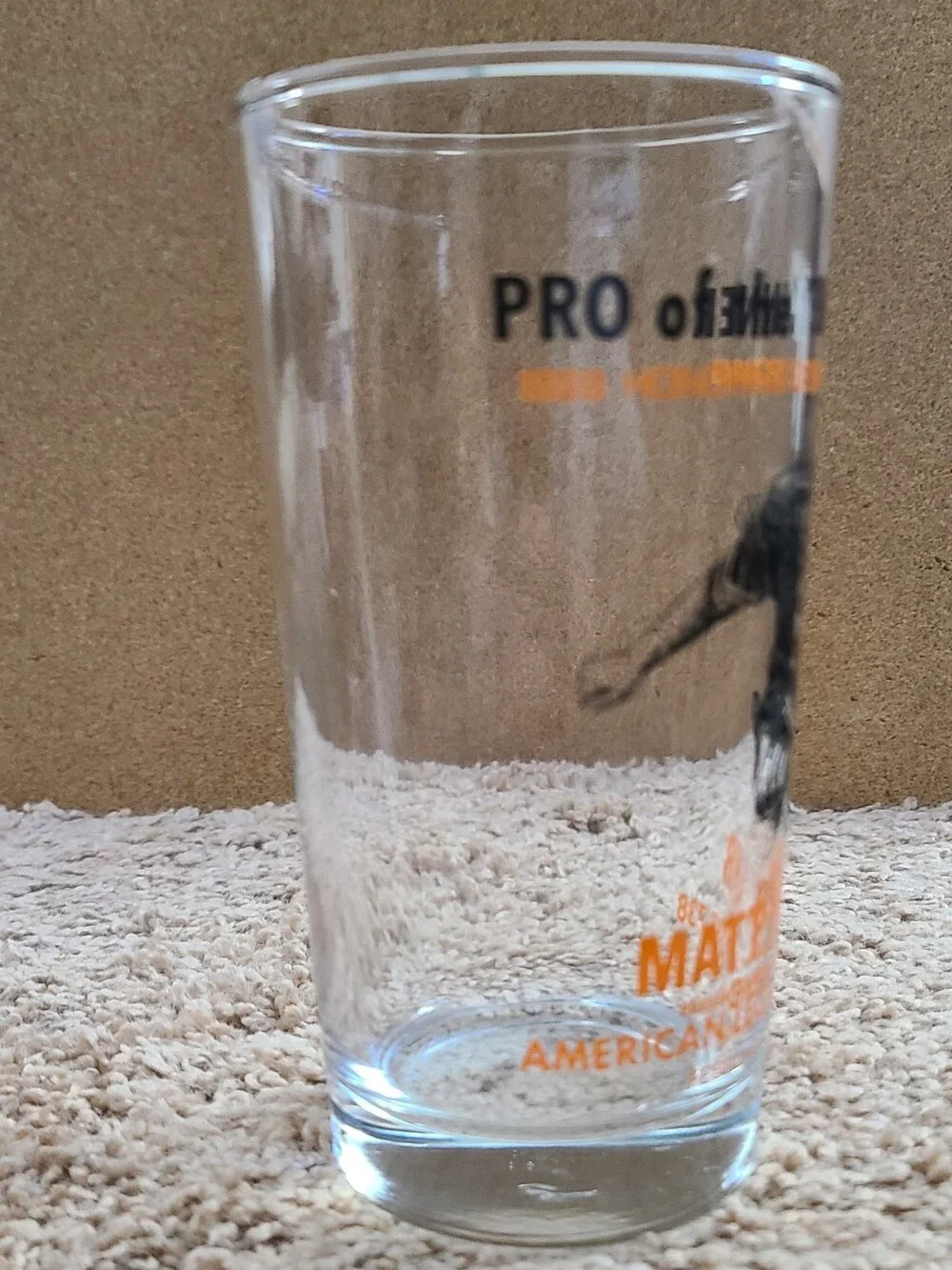 Vintage Matt Bahr Cleveland Browns Pro of the Year Dinner Glass